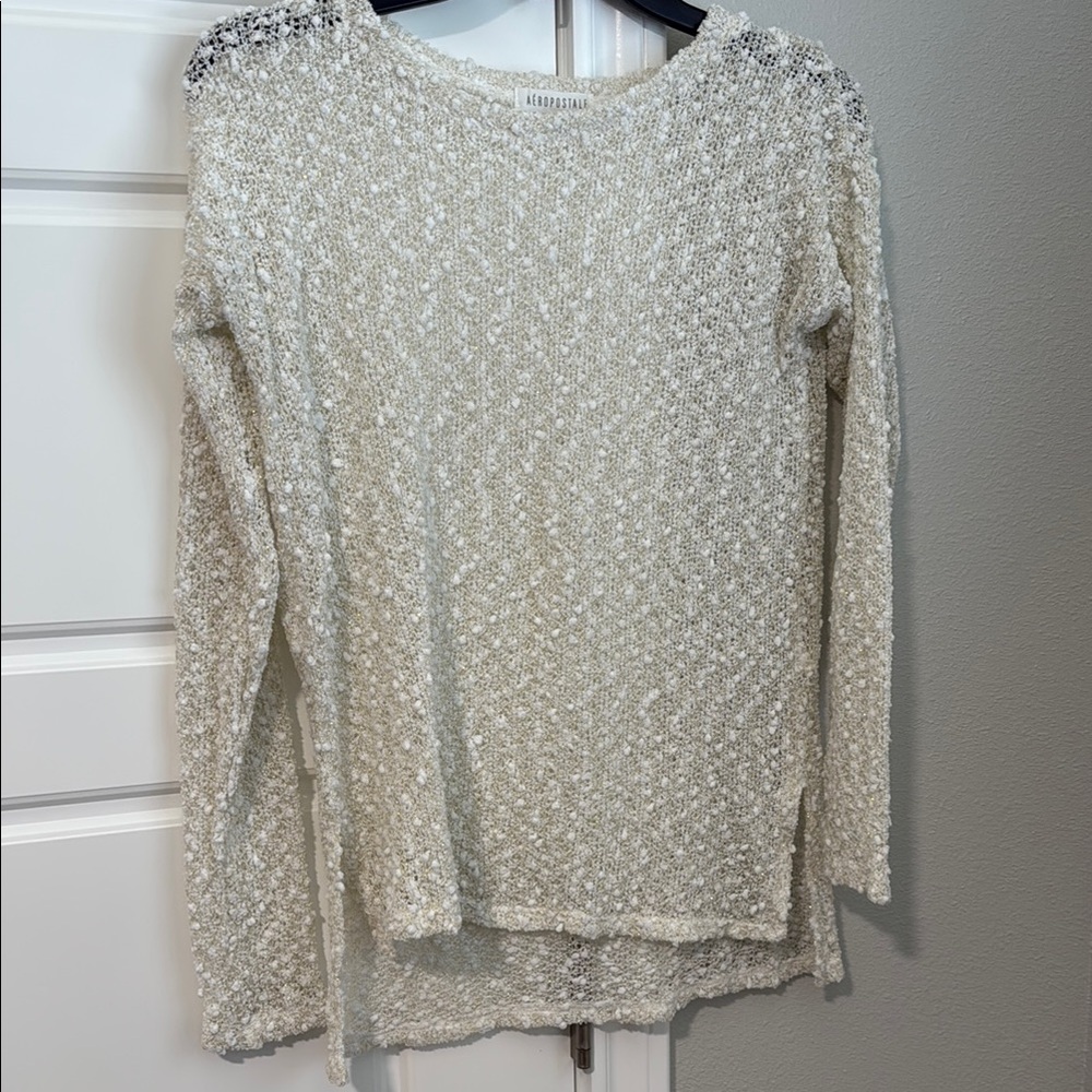 Aeropostale Cream Textured Knit Sweater